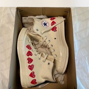 Converse High-Top Sneakers with Red Heart Design